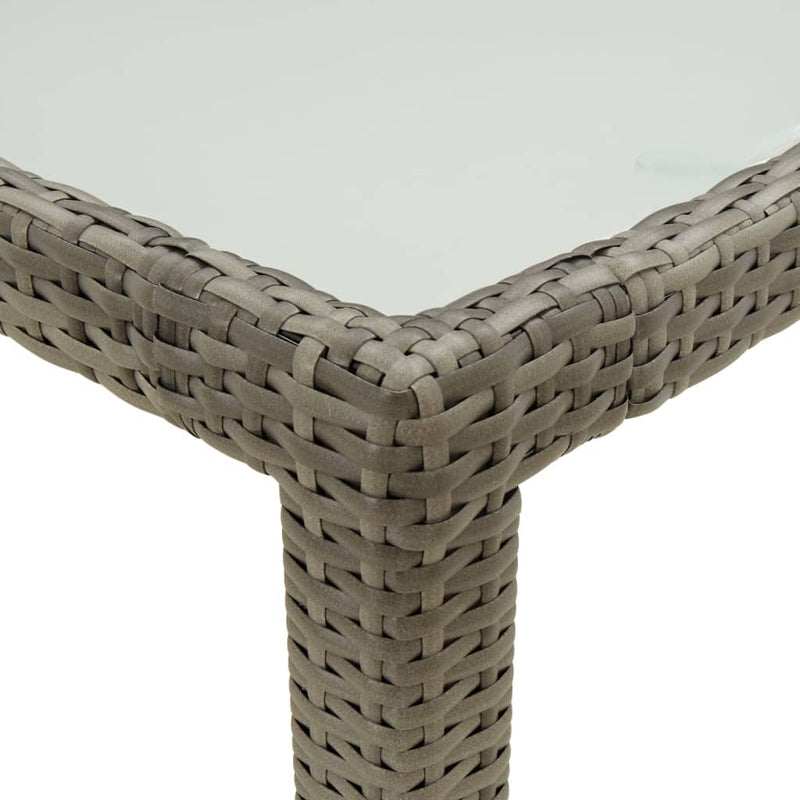 vidaXL szürke polyrattan és edzett üveg kerti asztal 150 x 90 x 75 cm