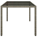 vidaXL szürke polyrattan és edzett üveg kerti asztal 150 x 90 x 75 cm