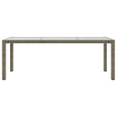 vidaXL szürke polyrattan és edzett üveg kerti asztal 190 x 90 x 75 cm