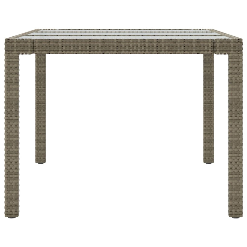 vidaXL szürke polyrattan és edzett üveg kerti asztal 190 x 90 x 75 cm
