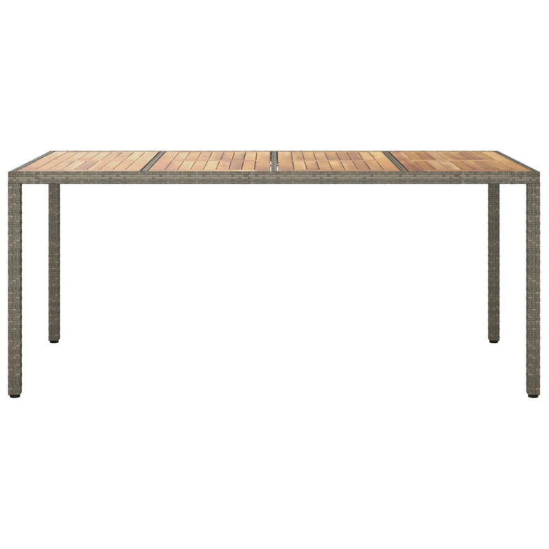 vidaXL szürke polyrattan és akácfa kerti asztal 190 x 90 x 75 cm
