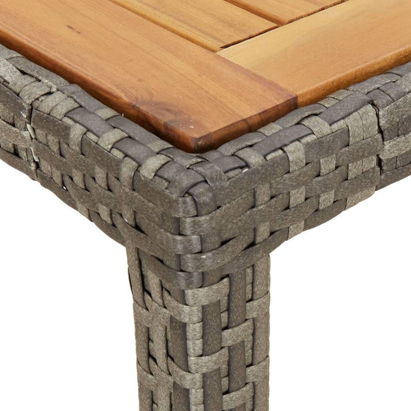 vidaXL szürke polyrattan és akácfa kerti asztal 190 x 90 x 75 cm