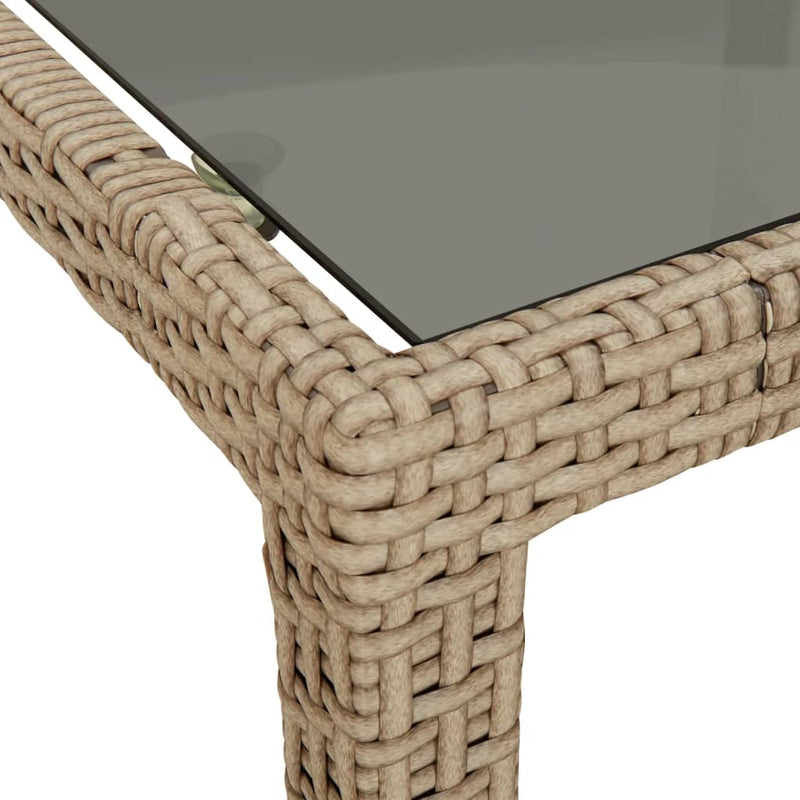 vidaXL bézs polyrattan és edzett üveg kerti asztal 250 x 100 x 75 cm