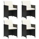 vidaXL 4 db fekete polyrattan kerti szék