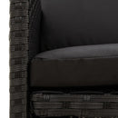 vidaXL 4 db fekete polyrattan kerti szék párnával