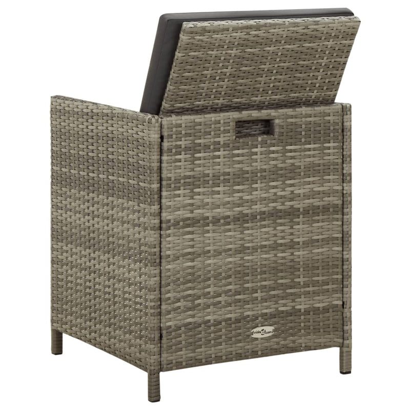 vidaXL 4 db szürke polyrattan kerti szék párnával