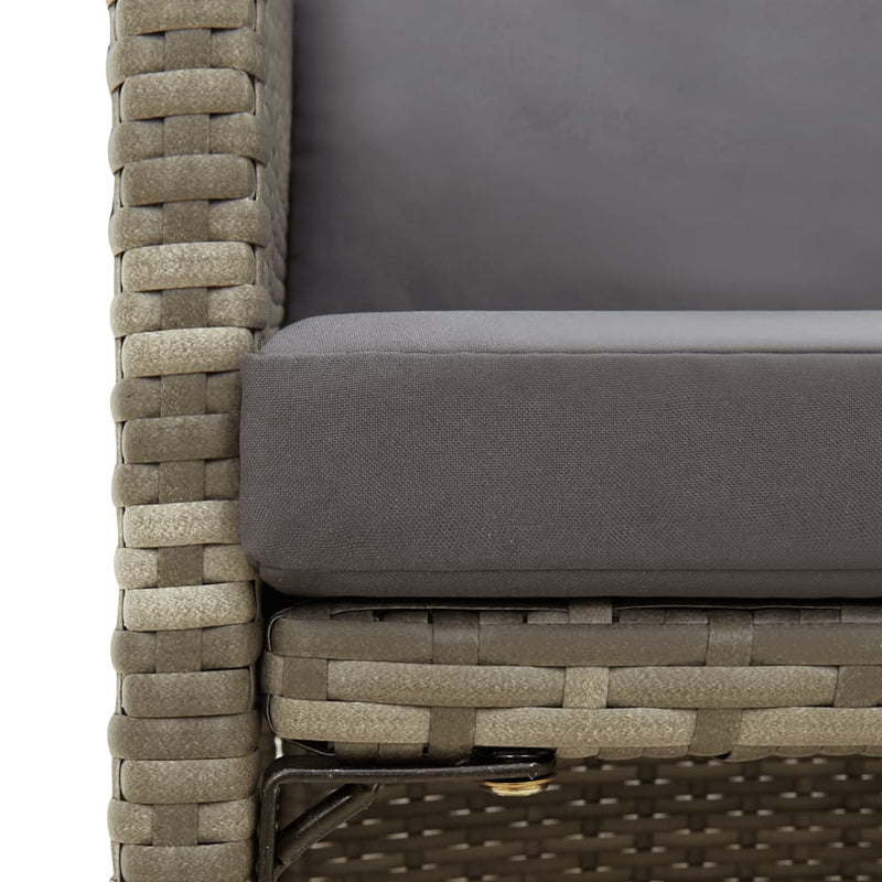 vidaXL 4 db szürke polyrattan kerti szék párnával