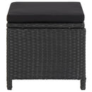 vidaXL 4 db fekete polyrattan kerti ülőke párnákkal