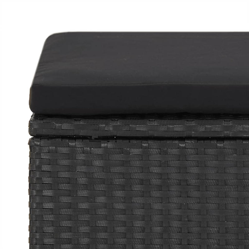 vidaXL 4 db fekete polyrattan kerti ülőke párnákkal