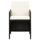 vidaXL 4 részes fekete kerti polyrattan szék- és zsámolyszett