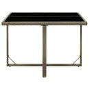 vidaXL szürke polyrattan és üveg kerti asztal 109 x 107 x 74 cm
