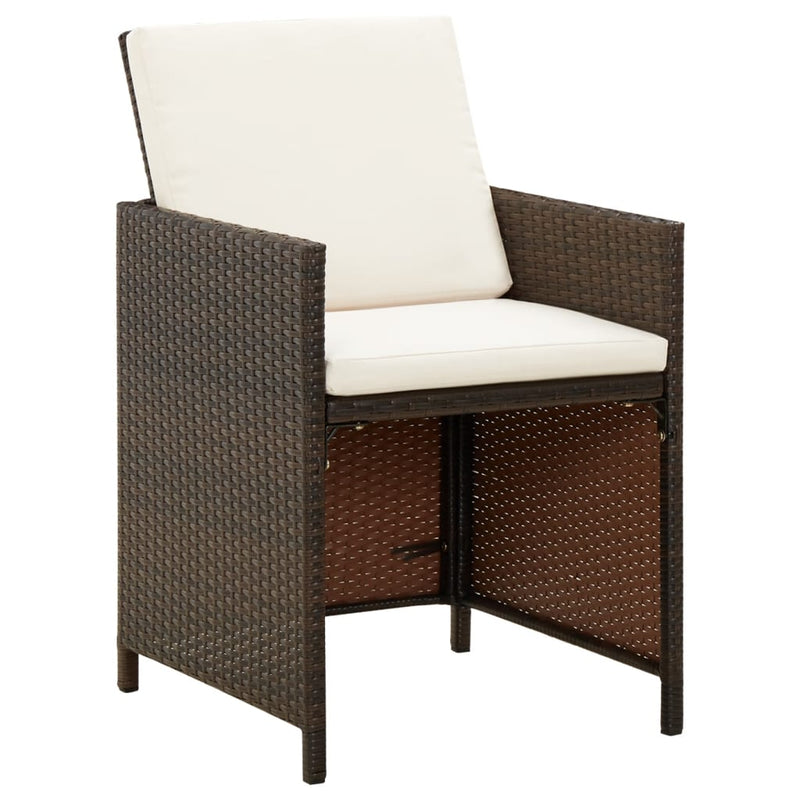 vidaXL 4 db barna polyrattan kerti szék párnával
