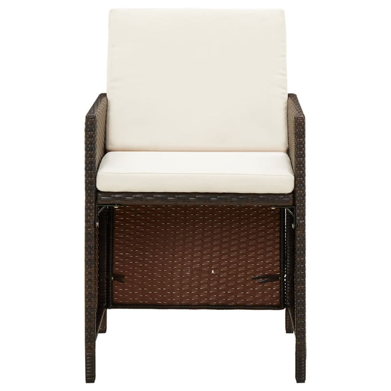 vidaXL 4 db barna polyrattan kerti szék párnával
