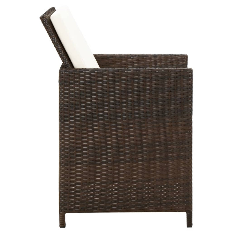 vidaXL 4 db barna polyrattan kerti szék párnával
