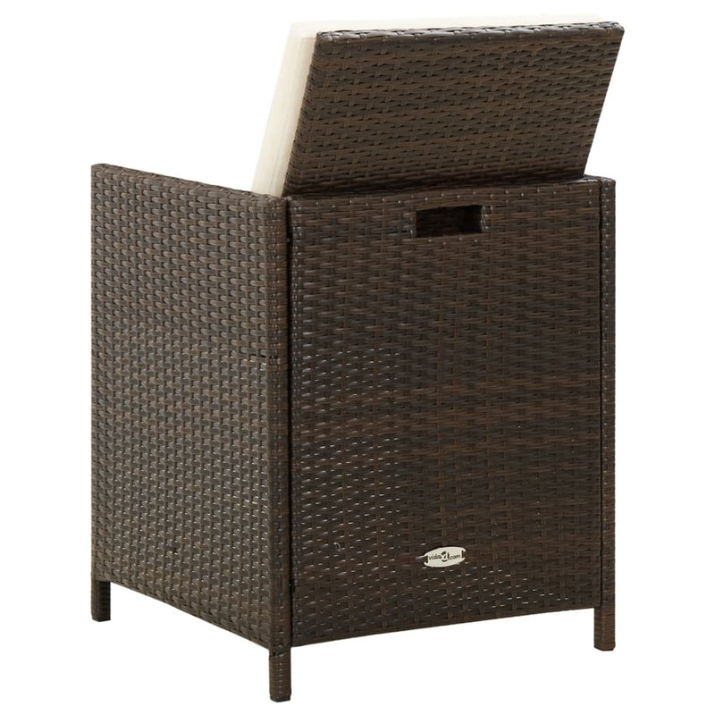vidaXL 4 db barna polyrattan kerti szék párnával