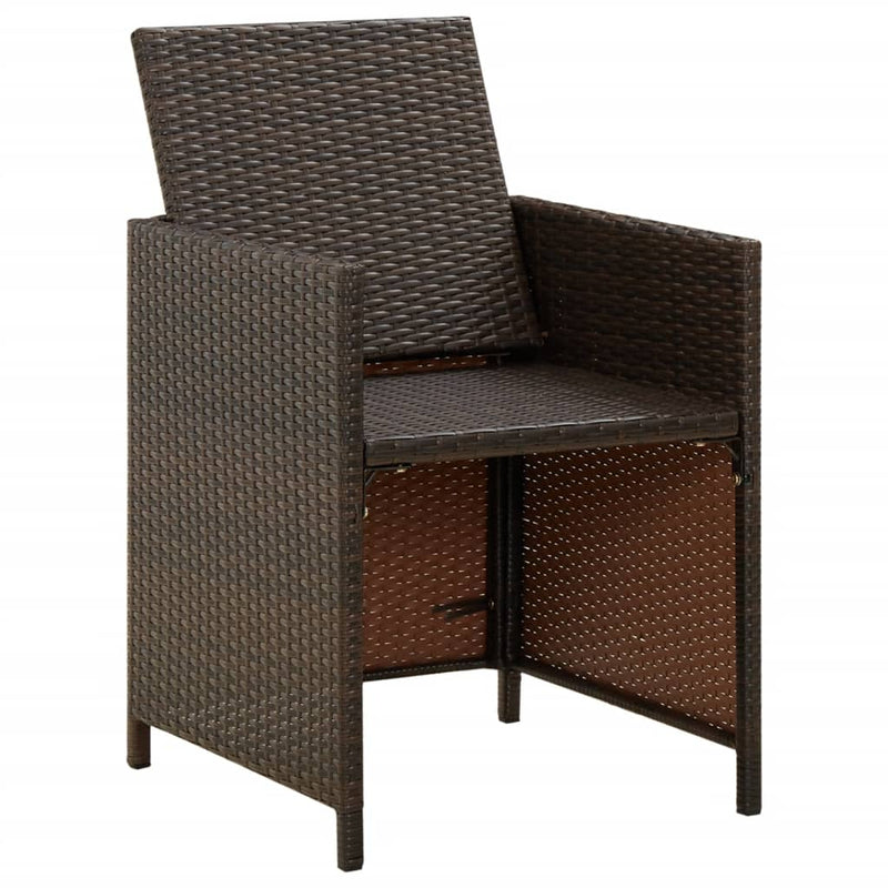 vidaXL 4 db barna polyrattan kerti szék párnával