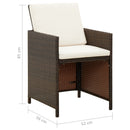 vidaXL 4 db barna polyrattan kerti szék párnával