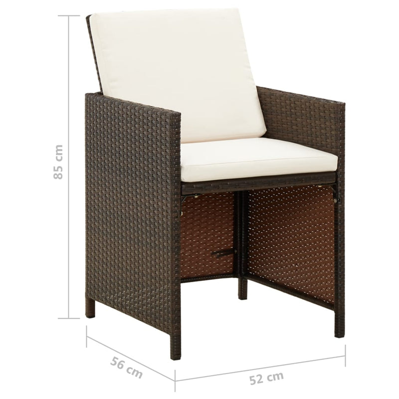 vidaXL 4 db barna polyrattan kerti szék párnával