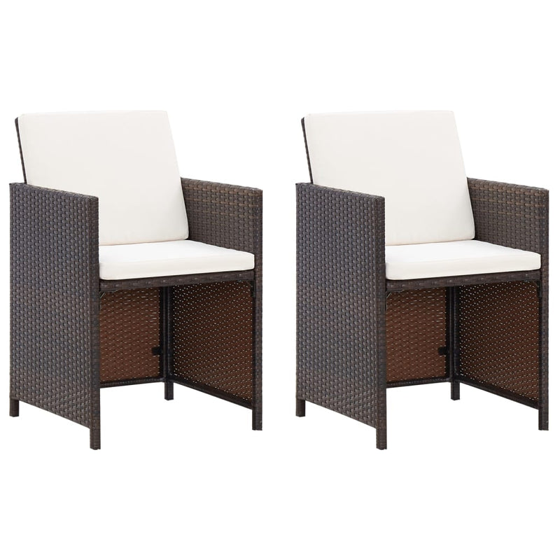 vidaXL 4 részes barna kerti polyrattan szék- és zsámolyszett