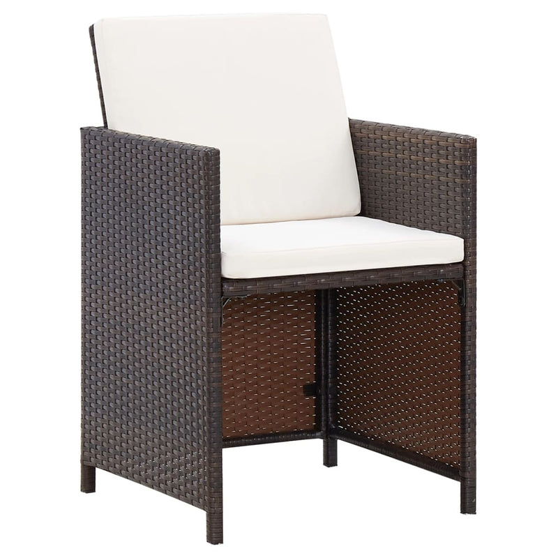 vidaXL 4 részes barna kerti polyrattan szék- és zsámolyszett