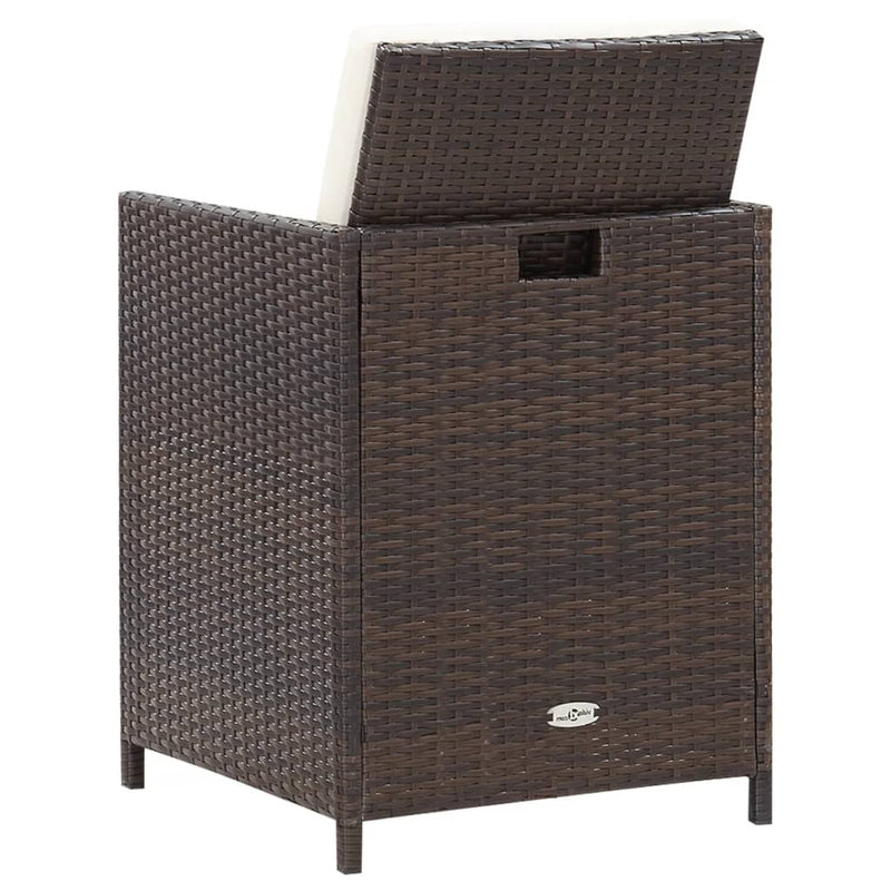 vidaXL 4 részes barna kerti polyrattan szék- és zsámolyszett