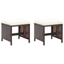 vidaXL 4 részes barna kerti polyrattan szék- és zsámolyszett