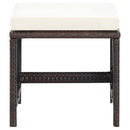 vidaXL 4 részes barna kerti polyrattan szék- és zsámolyszett