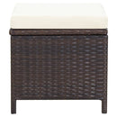 vidaXL 4 részes barna kerti polyrattan szék- és zsámolyszett