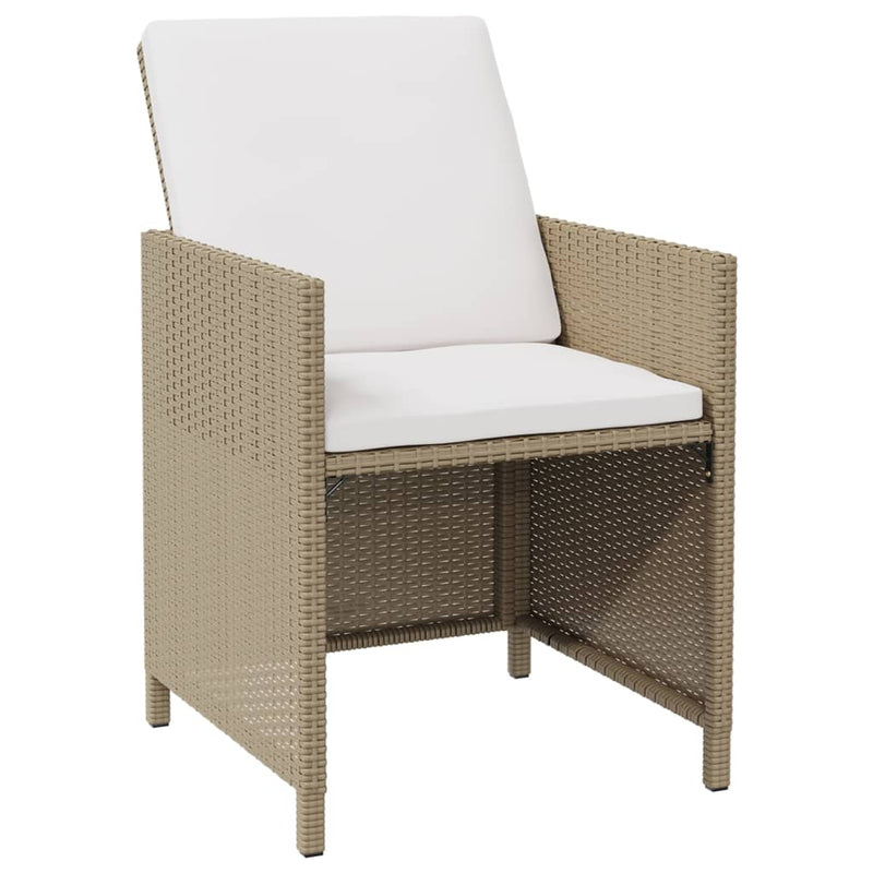 vidaXL 2 db bézs polyrattan kerti szék lábtartókkal
