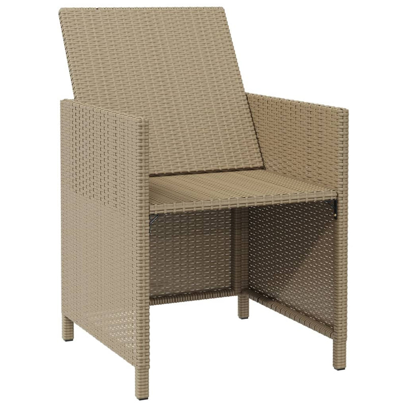 vidaXL 2 db bézs polyrattan kerti szék lábtartókkal