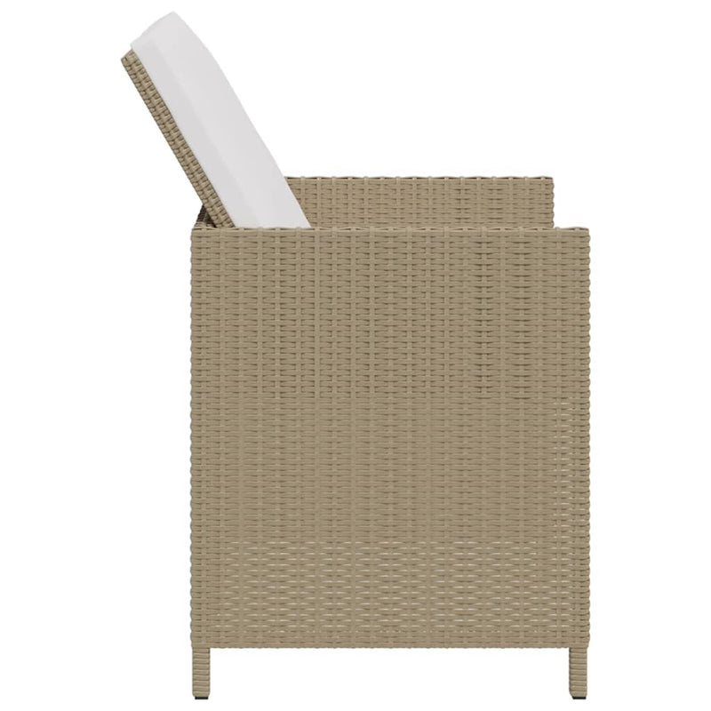 vidaXL 2 db bézs polyrattan kerti szék lábtartókkal