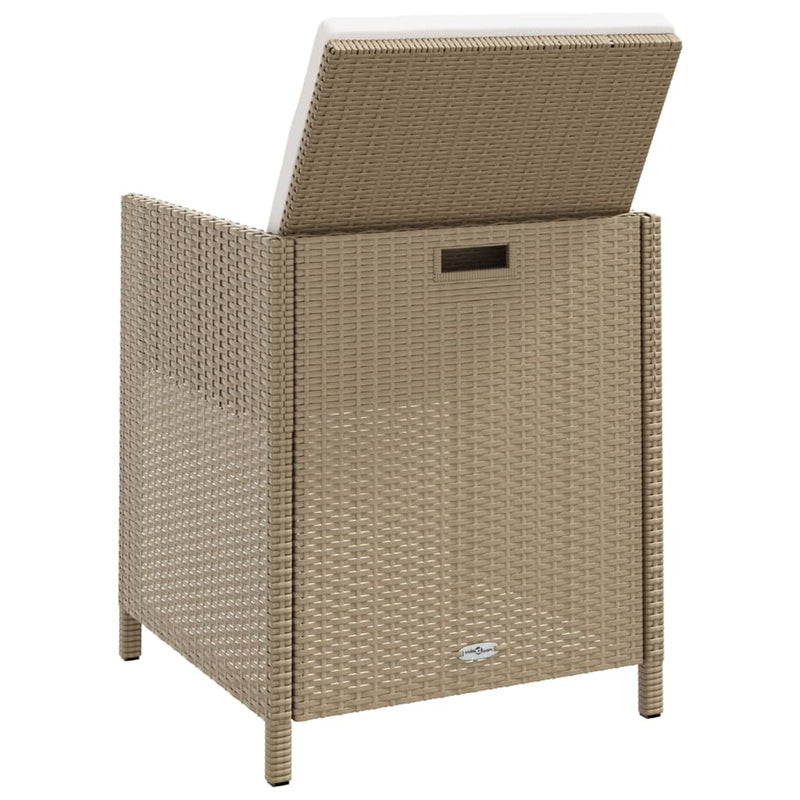 vidaXL 2 db bézs polyrattan kerti szék lábtartókkal
