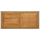 vidaXL bézs tömör akácfa és polyrattan kerti asztal