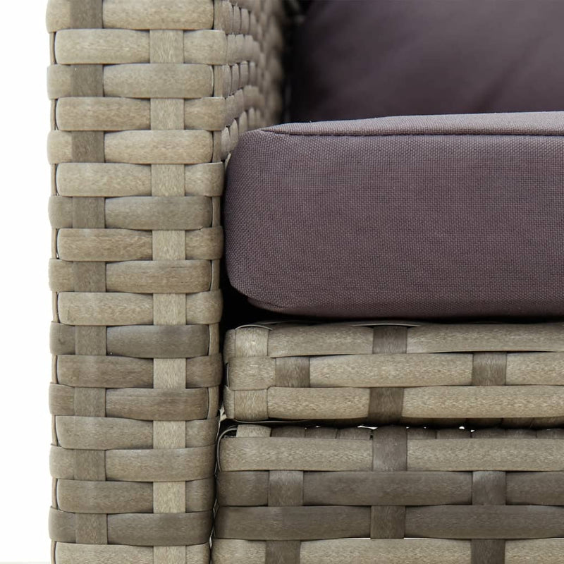 vidaXL szürke polyrattan kerti szék párnákkal