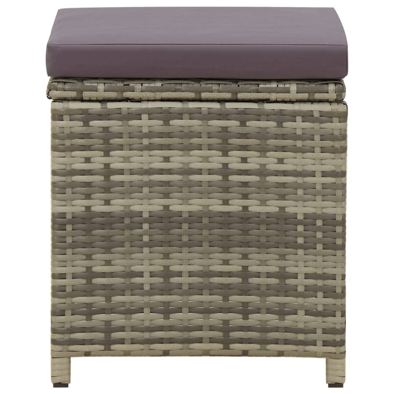 vidaXL 4 db szürke polyrattan kerti ülőke párnákkal