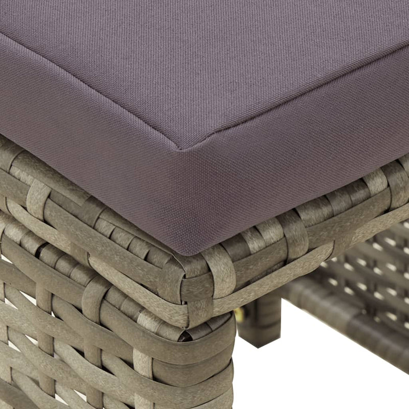 vidaXL 4 db szürke polyrattan kerti ülőke párnákkal