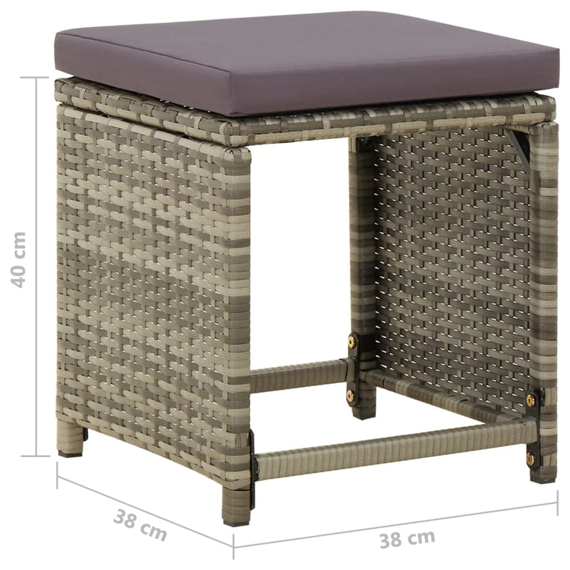 vidaXL 4 db szürke polyrattan kerti ülőke párnákkal
