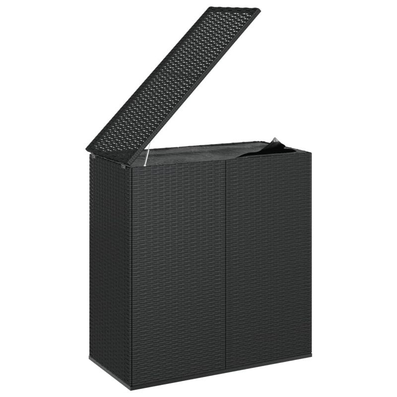 vidaXL fekete polyrattan kerti párnatartó doboz 100 x 49 x 103,5 cm