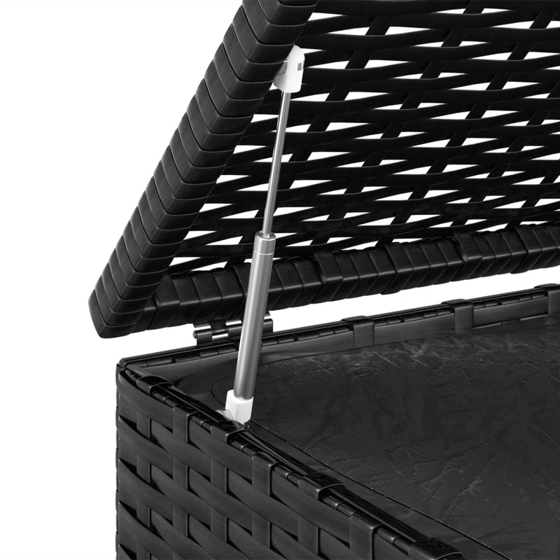 vidaXL fekete polyrattan kerti párnatartó doboz 100 x 49 x 103,5 cm