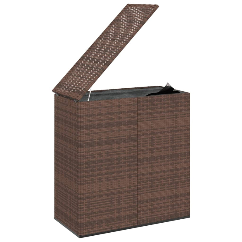vidaXL barna polyrattan kerti párnatartó doboz 100 x 49 x 103,5 cm