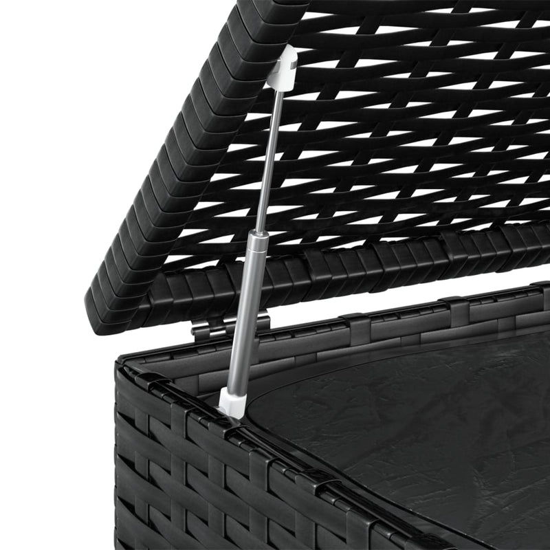 vidaXL fekete polyrattan kerti párnatartó doboz 100 x 97,5 x 104 cm