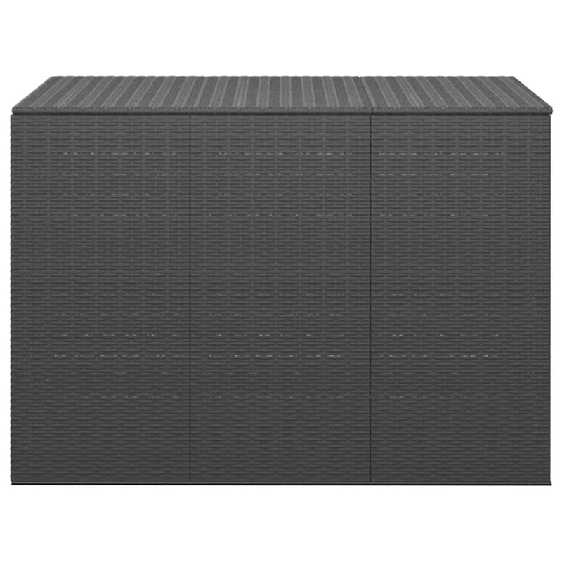 vidaXL fekete polyrattan kerti párnatartó doboz 145 x 100 x 103 cm