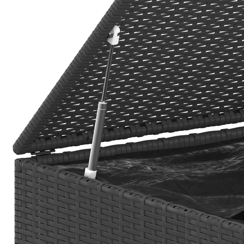 vidaXL fekete polyrattan kerti párnatartó doboz 145 x 100 x 103 cm