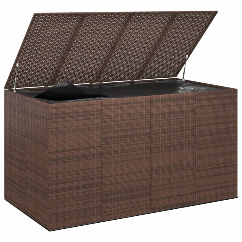 vidaXL barna polyrattan kerti párnatartó doboz 194 x 100 x 103 cm
