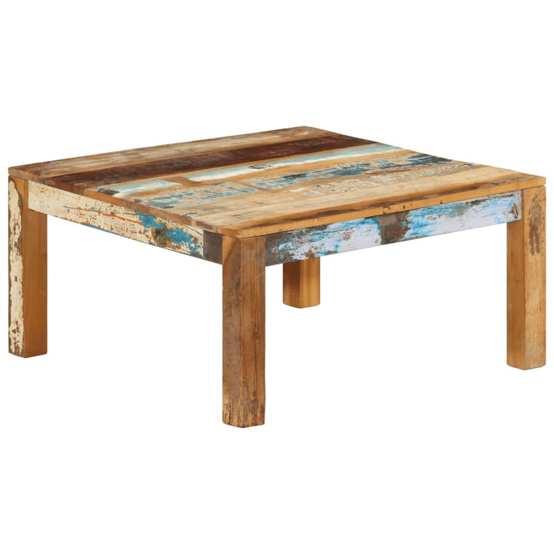 vidaXL tömör újrahasznosított fa dohányzóasztal 80 x 80 x 40 cm