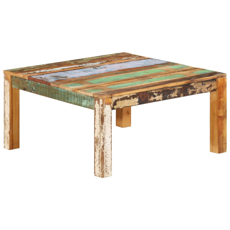 vidaXL tömör újrahasznosított fa dohányzóasztal 80 x 80 x 40 cm