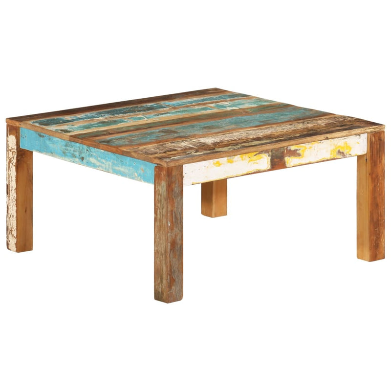 vidaXL tömör újrahasznosított fa dohányzóasztal 80 x 80 x 40 cm
