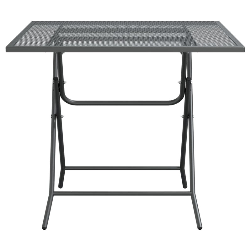 vidaXL antracitszürke expandált fém hálós kerti asztal 80 x 80 x 72 cm