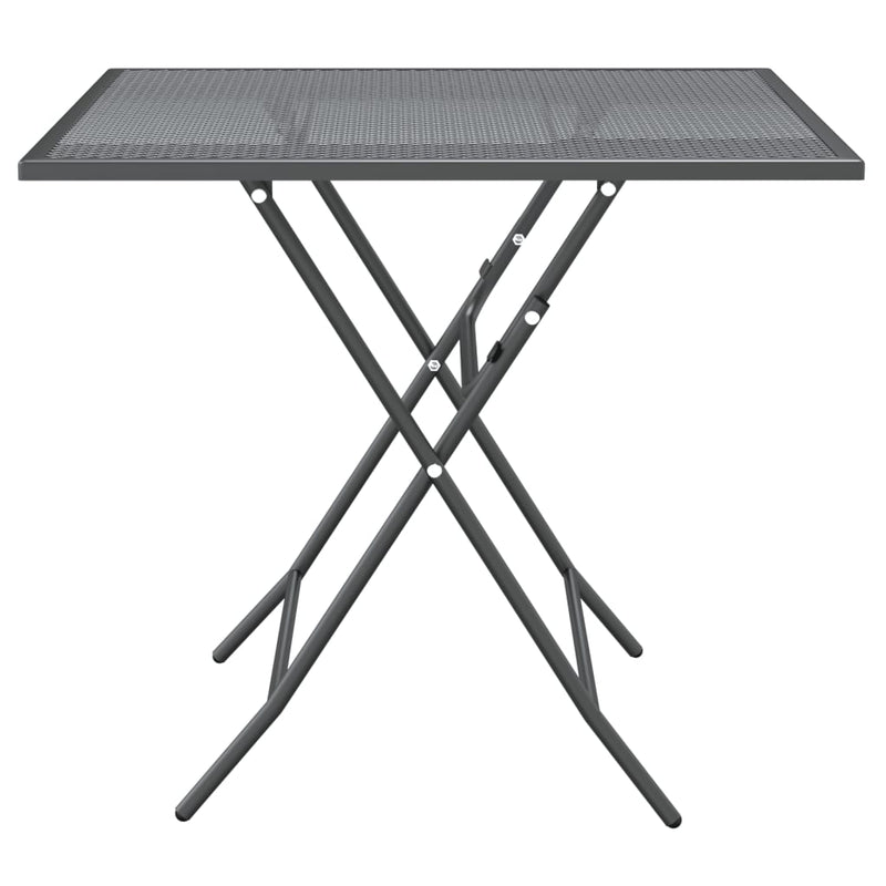 vidaXL antracitszürke expandált fém hálós kerti asztal 80 x 80 x 72 cm