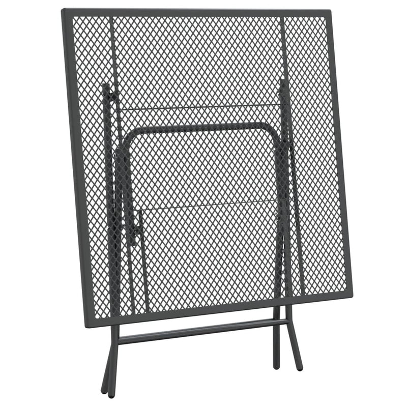 vidaXL antracitszürke expandált fém hálós kerti asztal 80 x 80 x 72 cm